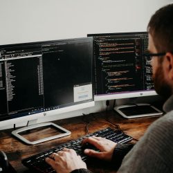 man at desk